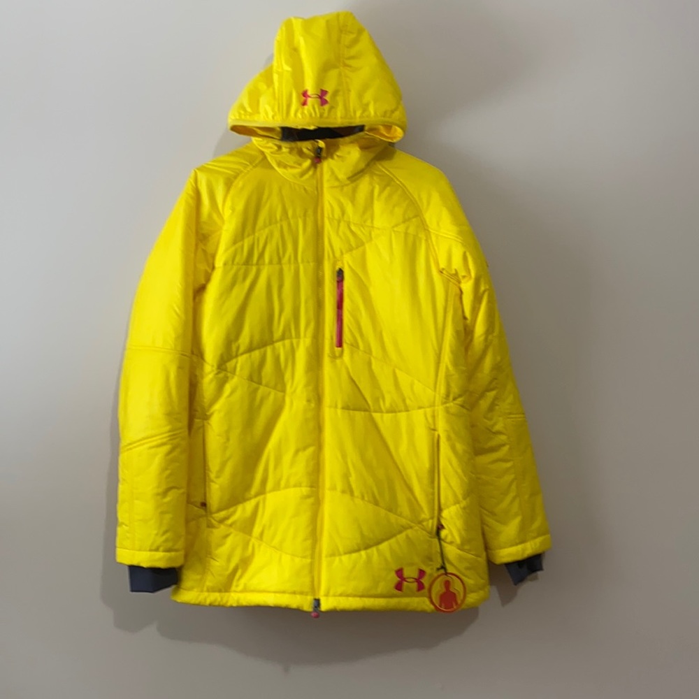 NWT Under Armour Yellow Puffer Coat Size Large